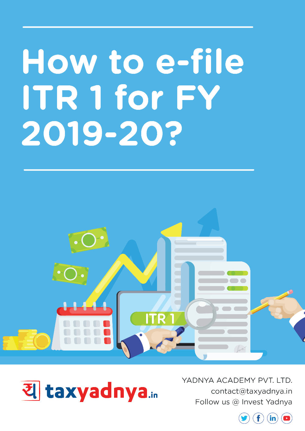 This e-book contains a guide as to how to file income tax return using ITR1 form for FY 2019-20. This self-help guide helps in complete ITR1 filing process through the income tax website. ✔ Detailed Research ✔ Quality Reports